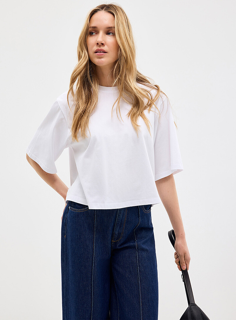 Solid cropped boxy-fit T-shirt product image 2