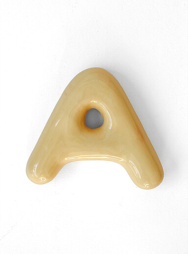 Semiporcelain letter A wall ornament
