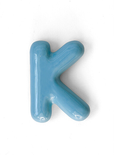 Semiporcelain letter K wall ornament