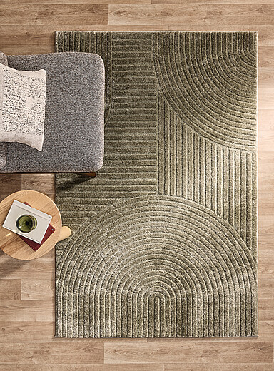 Le tapis touffet&eacute; rayures textur&eacute;es 120 x 180 cm