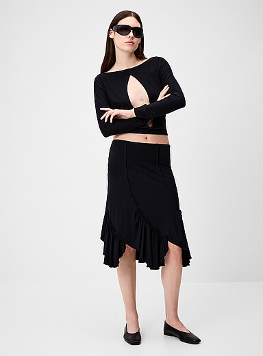 La jupe asym&eacute;trique frisons