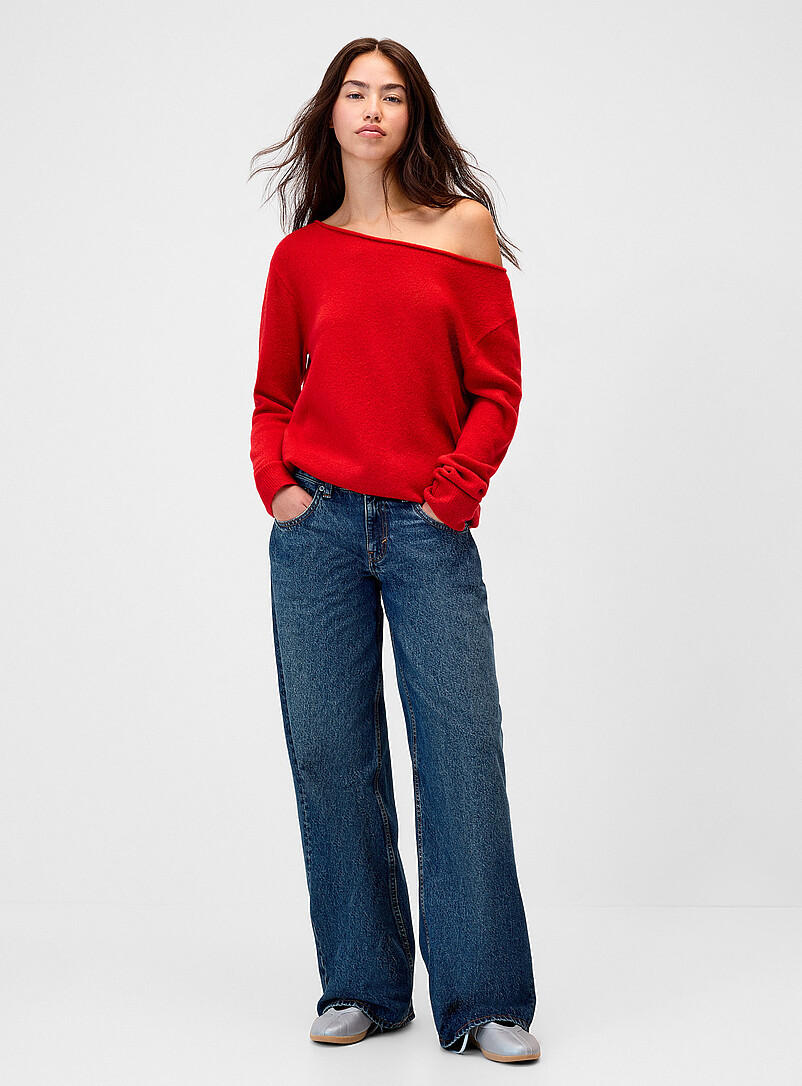 Low-rise wide-leg jean product image (primary)