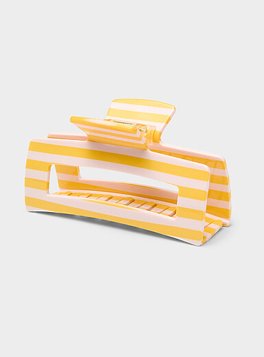 La grande pince rectangulaire rayures parasol <b>Collection exclusive Simons x Pixie Woo</b>