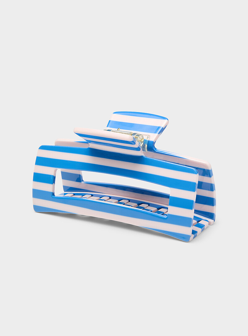 Large rectangular parasol-stripe clip Exclusive Simons x Pixie Woo collection product image (primary)
