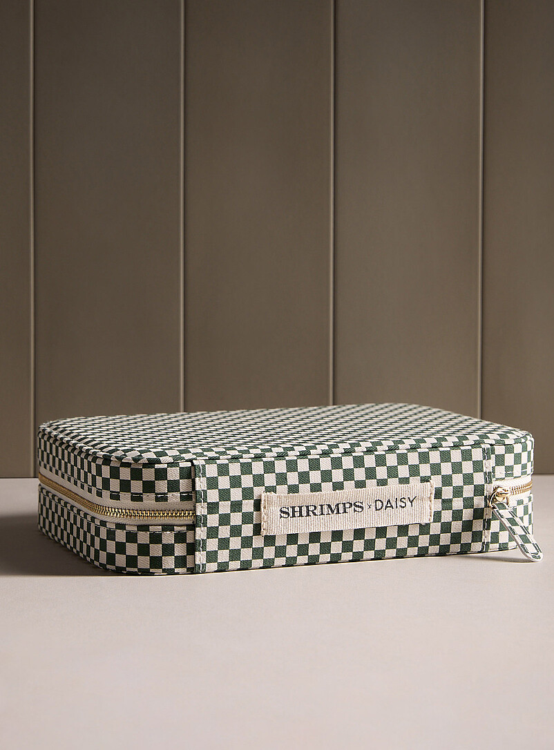 Forest green checkers rectangular jewellery box product image 3