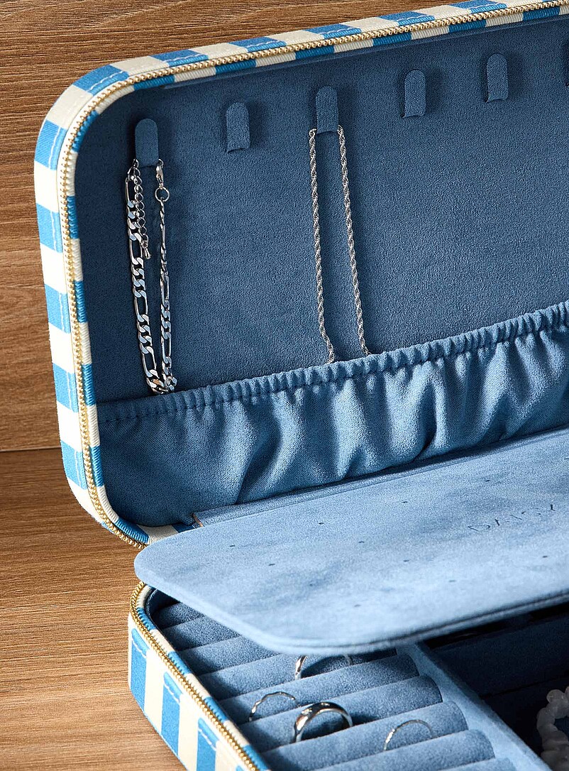 Blue stripes rectangular jewellery box product image 2