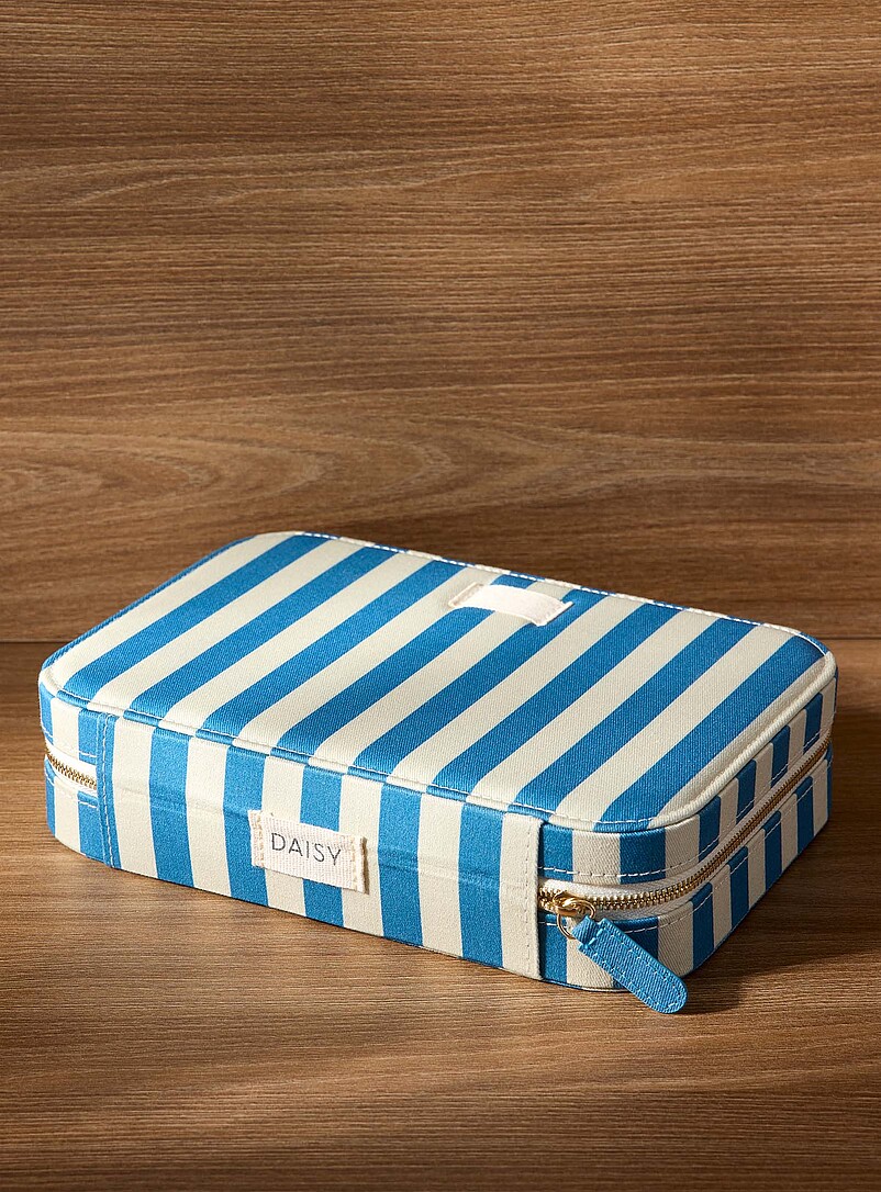 Blue stripes rectangular jewellery box product image 3