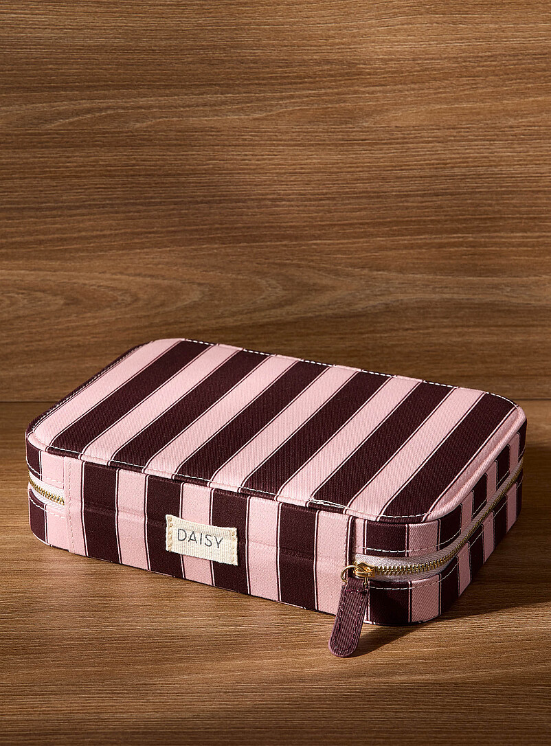 Pink stripes rectangular jewellery box product image 3