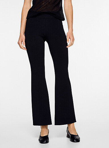 Stella McCartney Black Dense knit flared pant for women