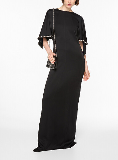 Stella McCartney: La robe longue &agrave; ornements cristal Noir pour femme