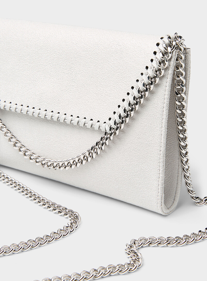 Stella McCartney Light Grey Falabella chain crossbody bag for women