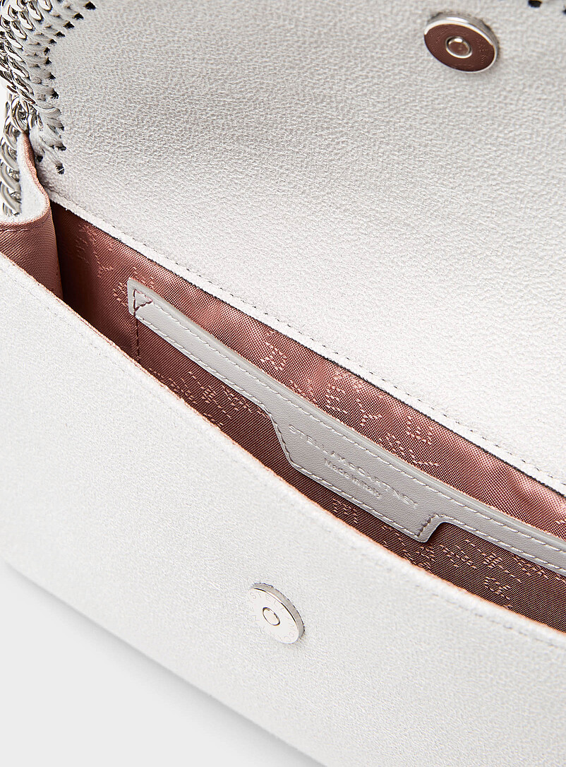 Stella McCartney Light Grey Falabella chain crossbody bag for women