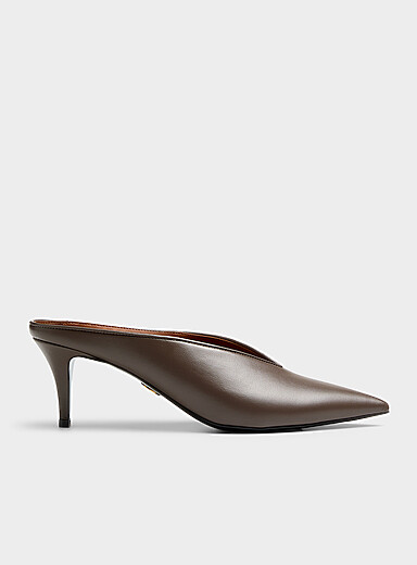 Stella McCartney: L'escarpin mule taupe &agrave; petit talon Femme Taupe pour femme