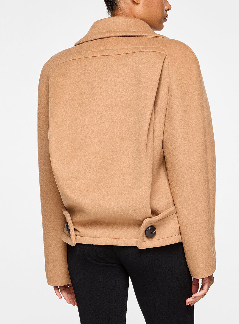 Camel wool cropped coat product image 3
