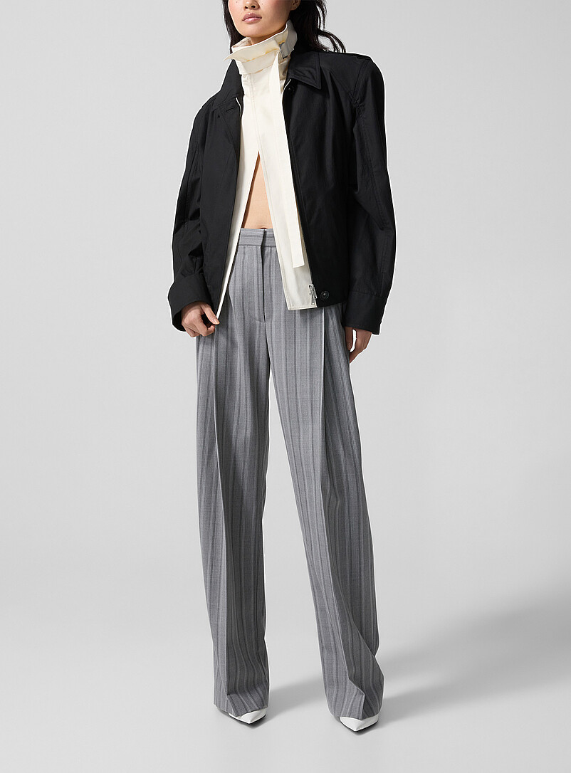 Double-pleated striped dress pant product image (primary)