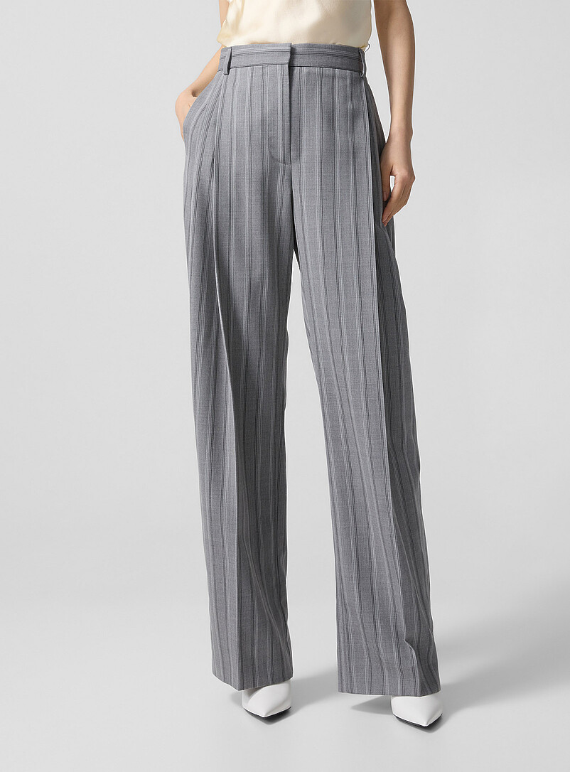 Double-pleated striped dress pant product image 2