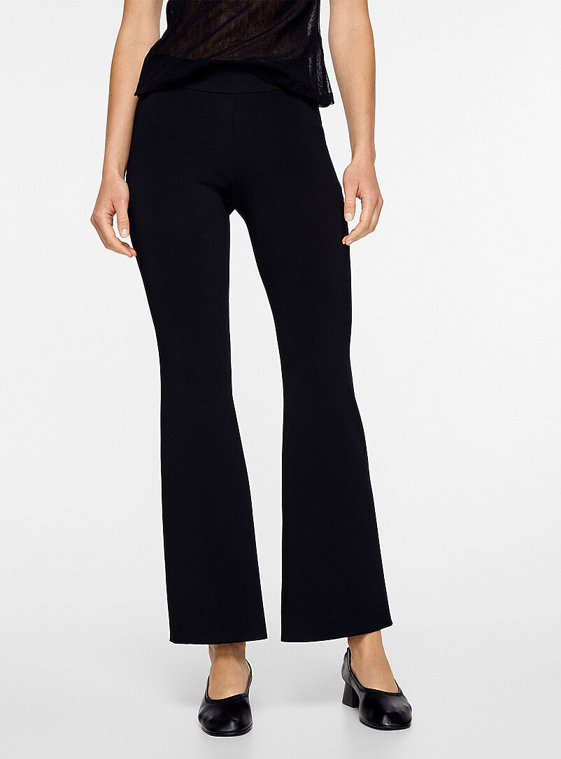 Dense knit flared pant product image (primary)