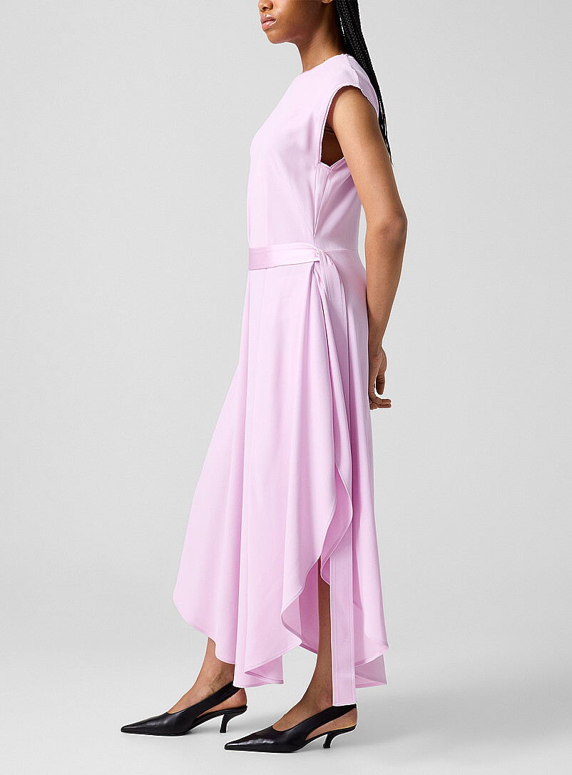 Rounded hem reversed satin dress product image 2
