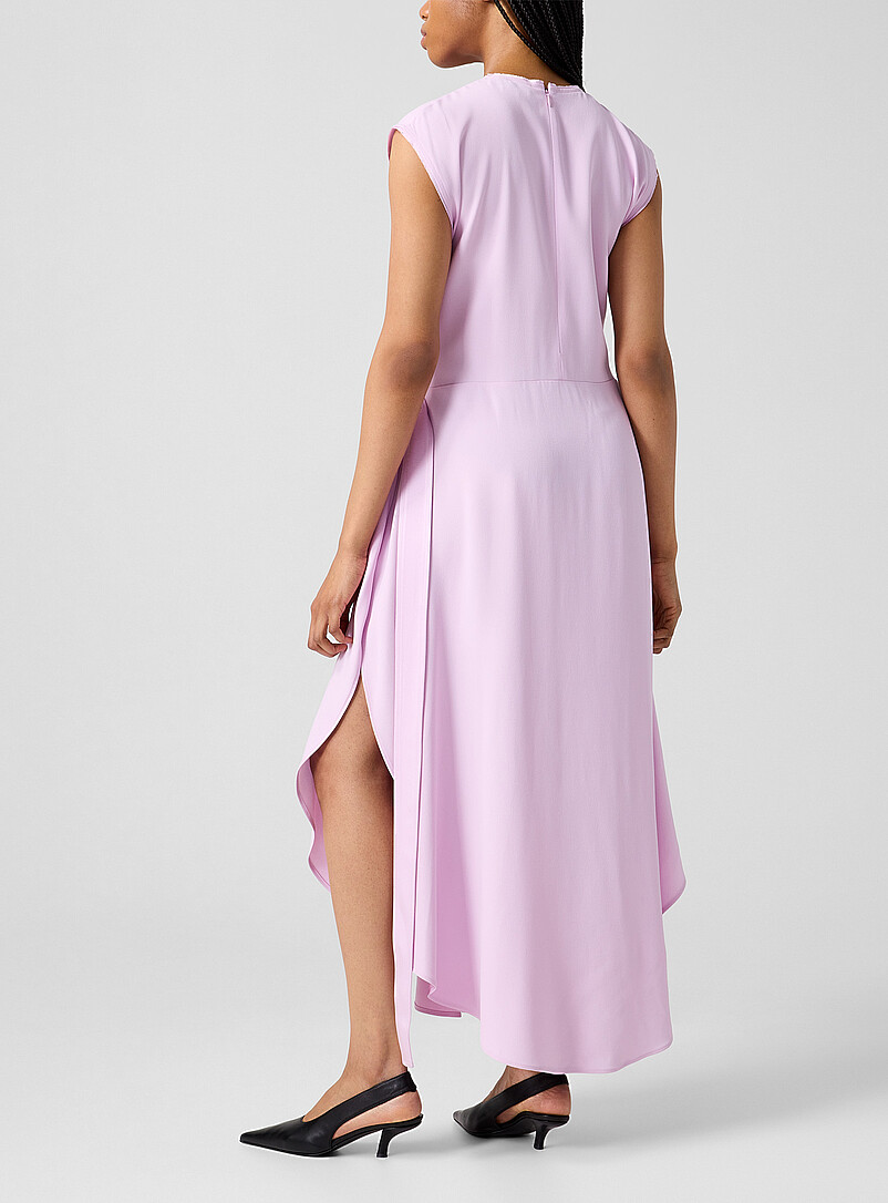 Rounded hem reversed satin dress product image 3