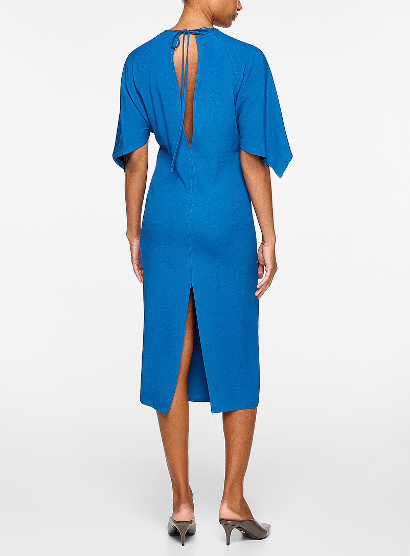 Draped-sleeve fitted midi dress product image 3