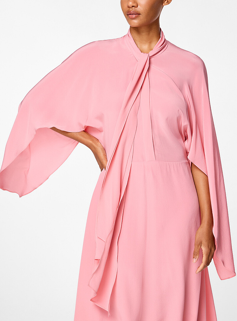 Tie-neck silk midi dress product image 2