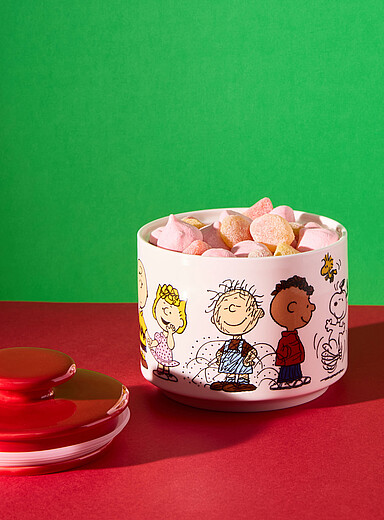 Magpie x Peanuts: La jarre &agrave; bonbons Peanuts Blanc &agrave; motifs