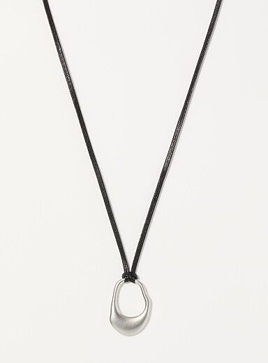Sinuous medallion cord necklace