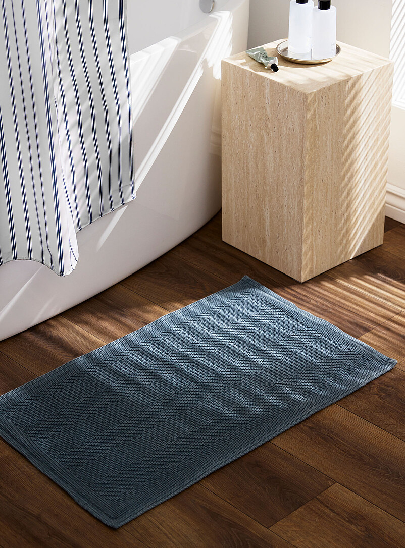 Simons Maison White Embossed knots chevron bath mat 50 x 80 cm