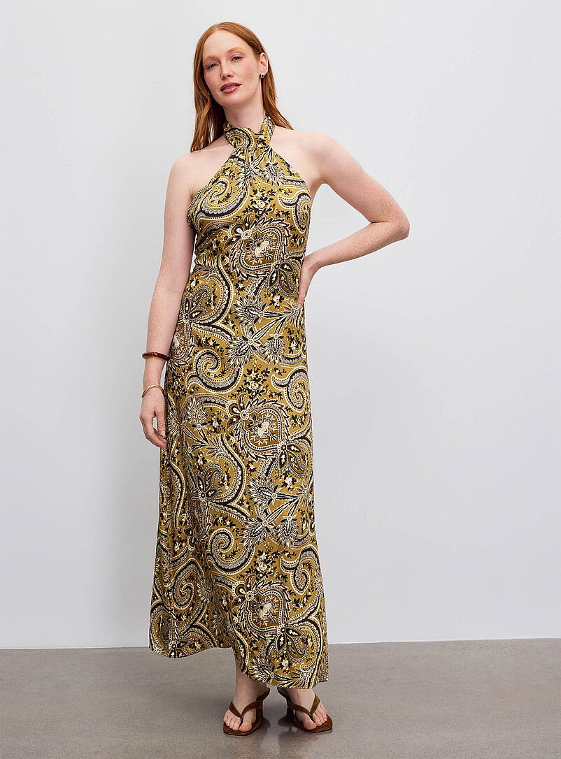 Luxurious paisley halter maxi dress product image 2