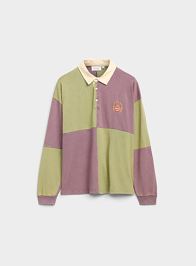 Found Green Giant checkerboard rugby polo for men