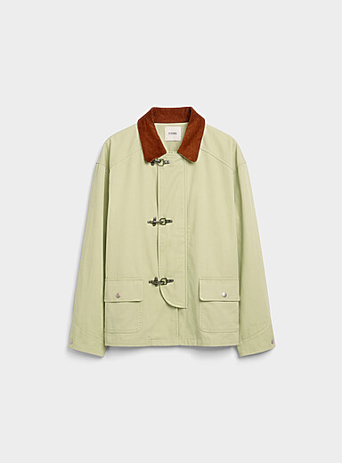 Found Mint/Pistachio Green Firefighter clasp twill jacket for men