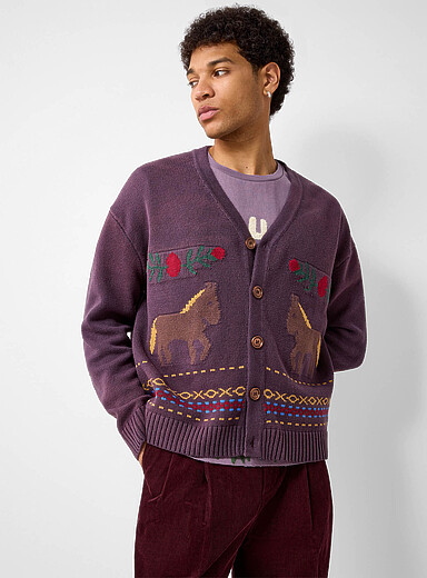 Horse jacquard cardigan