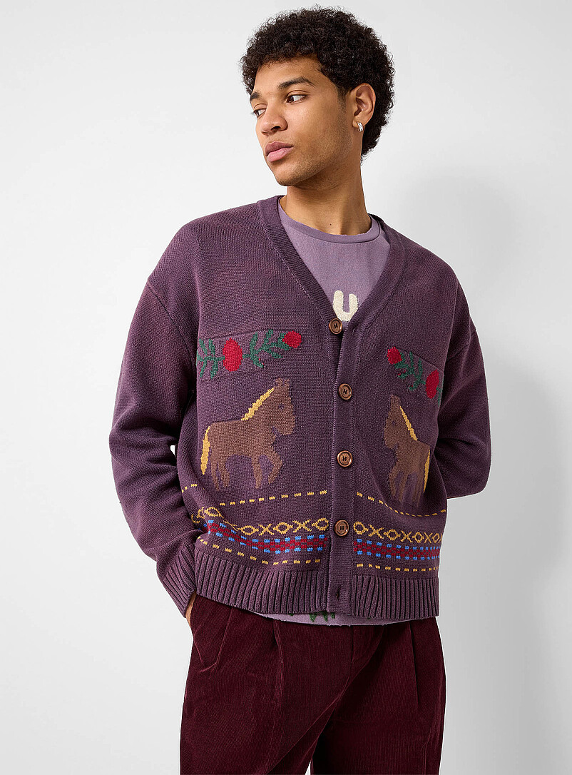 Horse jacquard cardigan product image (primary)