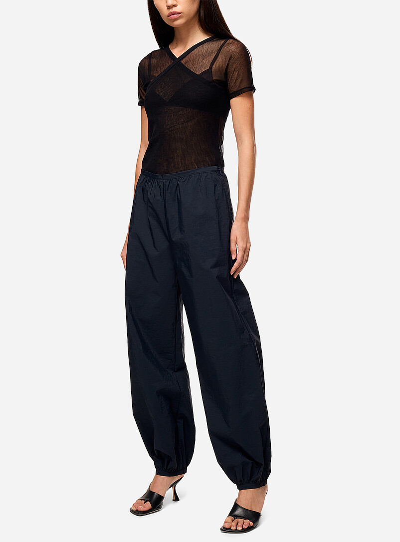 Nylon barrel-leg pant product image (primary)