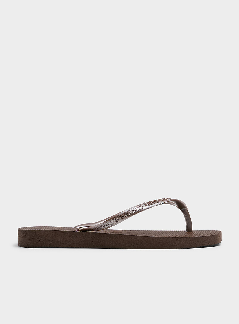 Havaianas: La sandale de plage bout carr&eacute; Femme Brun pour femme