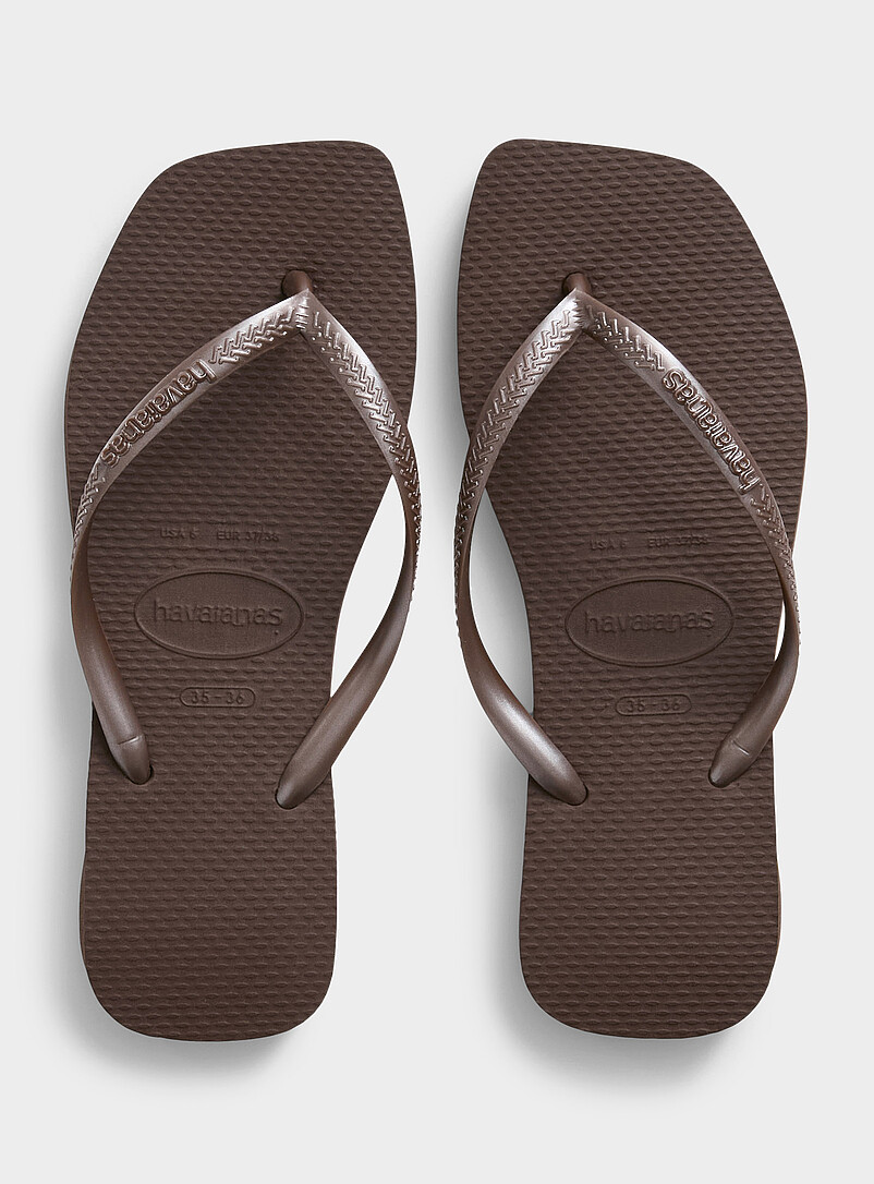 Havaianas: La sandale de plage bout carr&eacute; Femme Brun pour femme