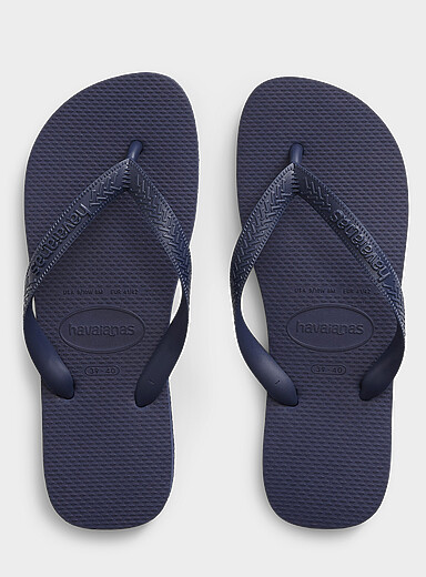 Havaianas: La sandale de plage logo ton sur ton Homme Bleu marine - Bleu nuit pour homme
