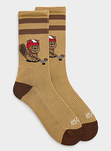 Hockey-player beaver ribbed socks