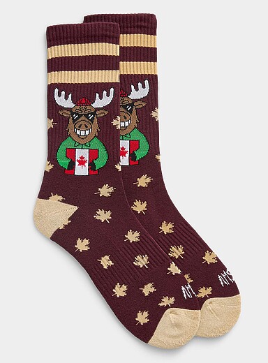 Moose on The Loose ribbed socks
