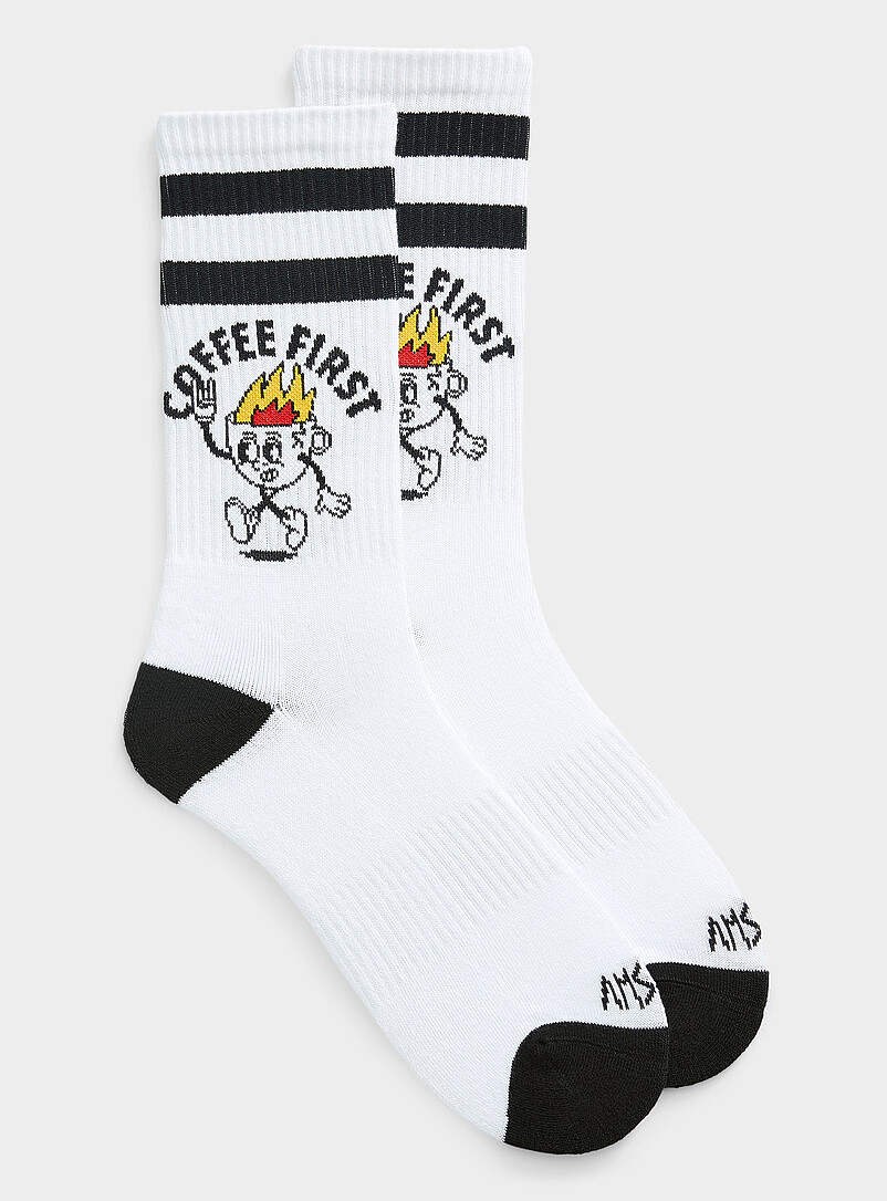 Flaming coffee ribbed socks product image (primary)