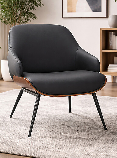 La chaise accent m&eacute;tal et faux cuir