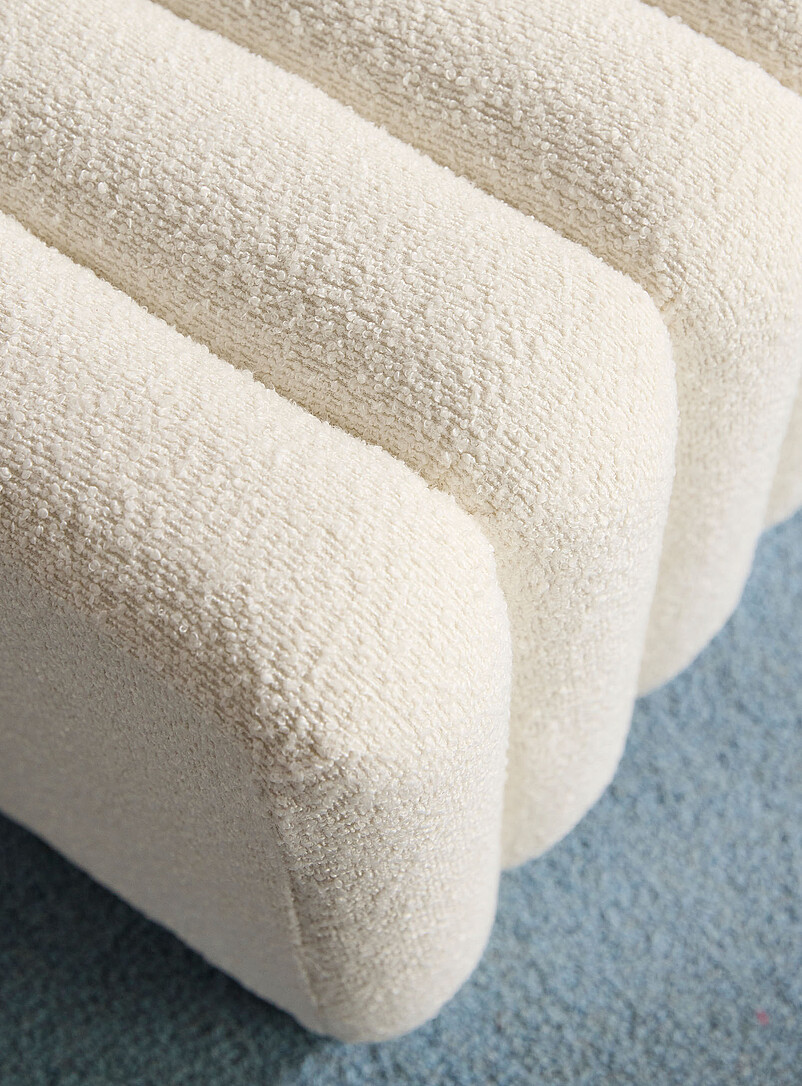 Bouclé texture quilted-style pouf product image 2