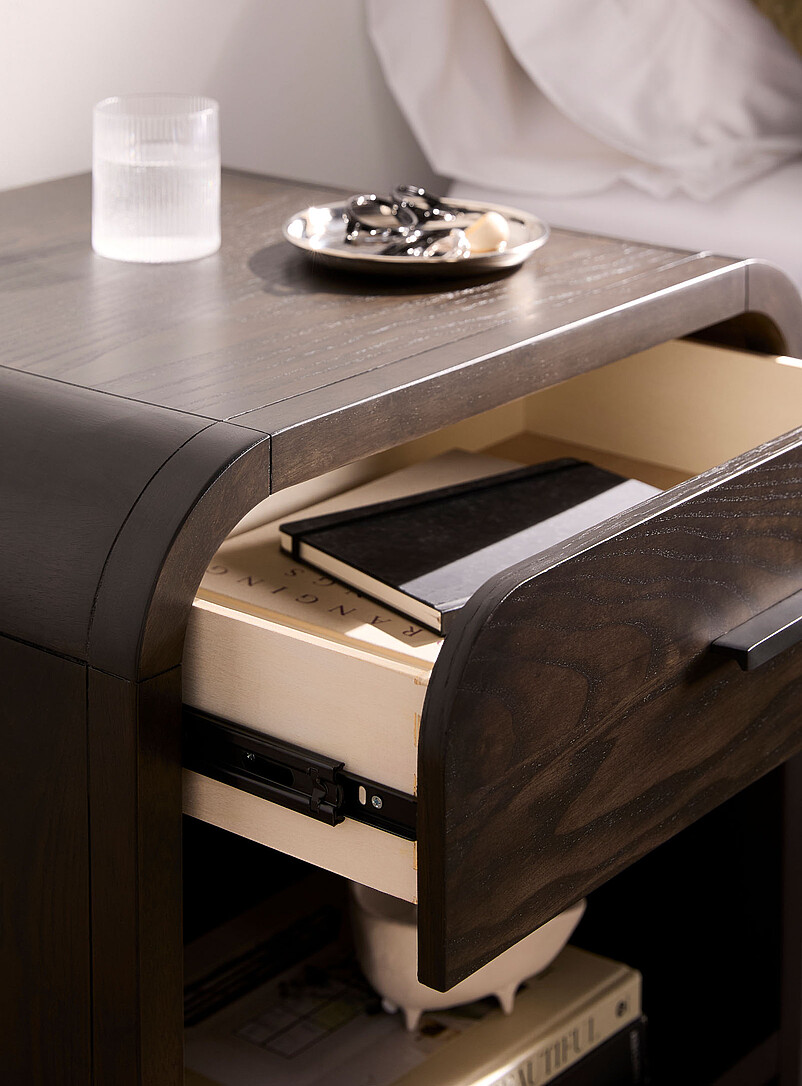 One-drawer curved side table product image 2