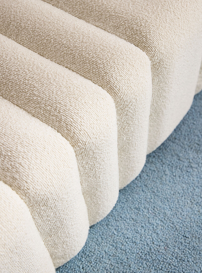 Bouclé texture quilted-style bench product image 2