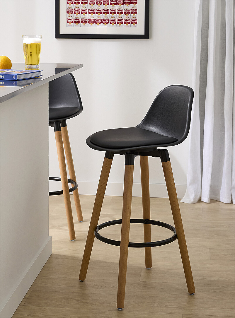 Wood-leg padded counter stools Set of 2 product image (primary)