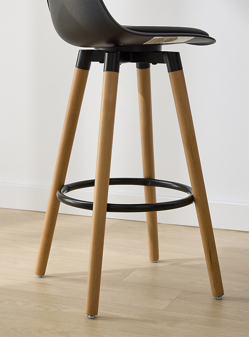 Wood-leg padded counter stools Set of 2 product image 3