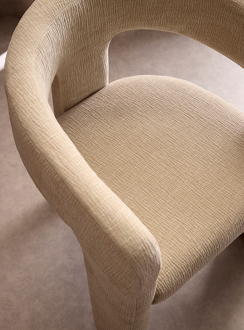 Chenille fabric curved backrest chairs Set of 2 product image 2