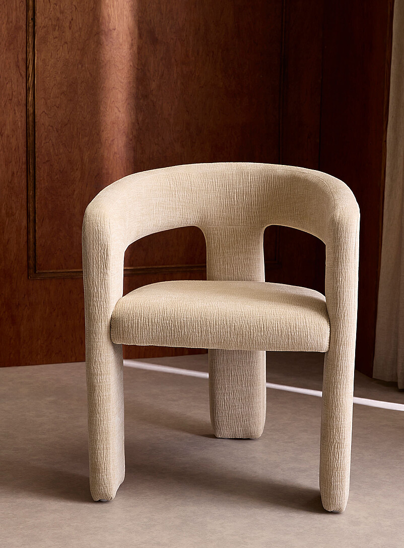 Chenille fabric curved backrest chairs Set of 2 product image 3