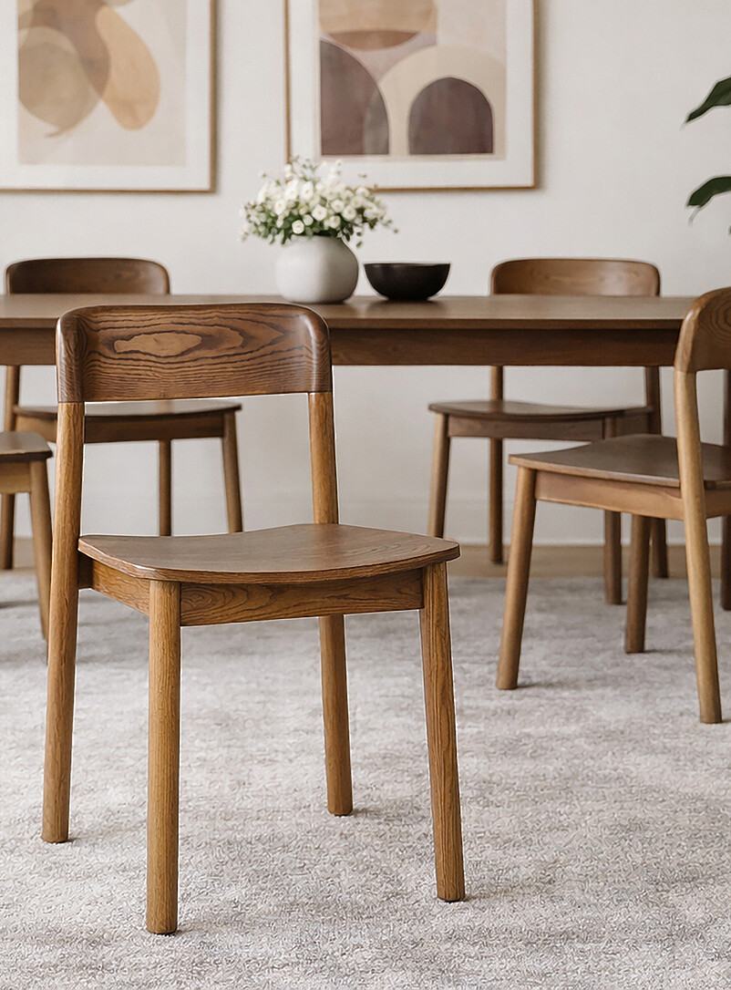 Minimalist wood dining chairs Set of 4 product image (primary)