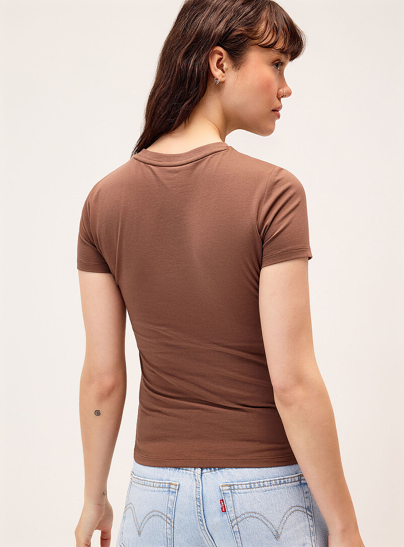 Twik Black Organic cotton T-shirt <b>Super slim fit</b> for women
